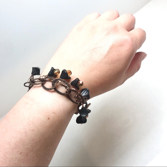 🆕 Handmade bracelet - Copper brown black flowers - Picture 7 of 7